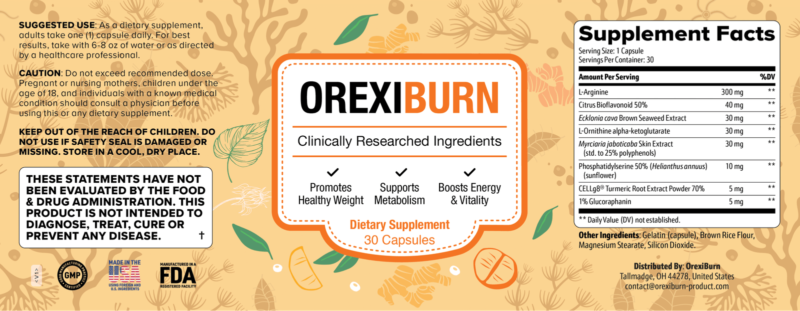 ingredient label Orexiburn